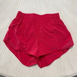 Lululemon Hotty Hot High-Rise Lined Short 2.5"	
Cherry Mist. Size 4.